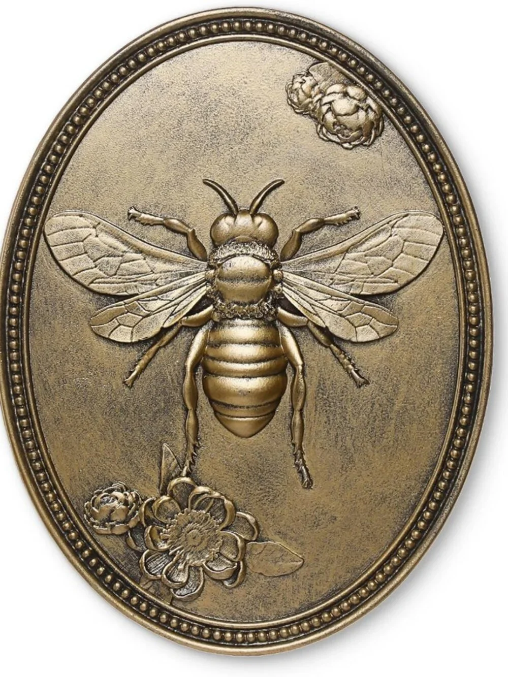 Vintage Bee Wall Sculpture | Antique Hanging Decor | Embossed Design for Living